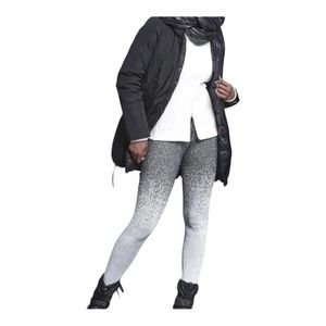 ATHLETA Small Flurry Ombré Tights Black & White Speckled Gradient